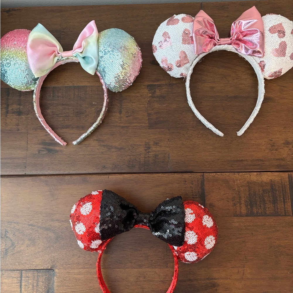 Disney Pastel, Pink, and Red Minnie Mouse Headbands